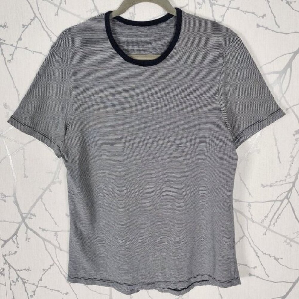 Lululemon Navy White Striped 5 Year Basic Tee - image 2